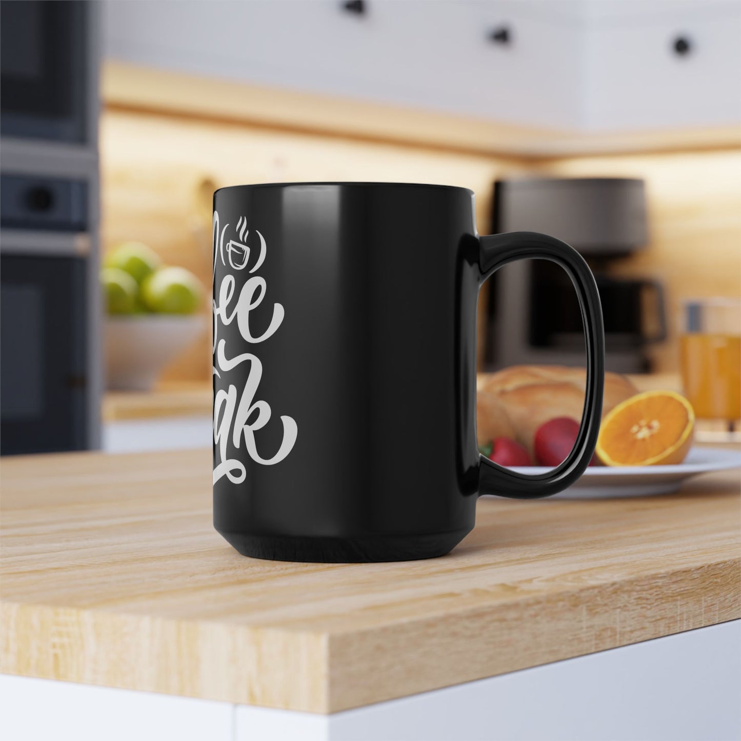 Coffee Break Mug | Black 15oz Mug for Coffee Lovers