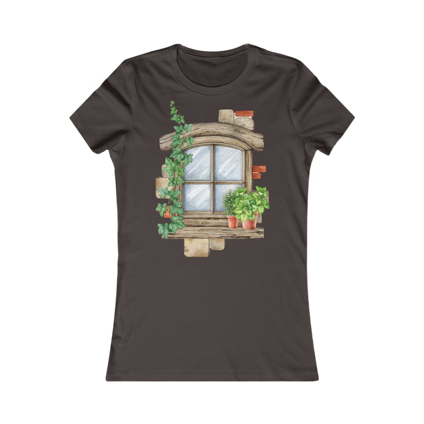 Women's Tee - Charming Floral Window Casual Fashion Top, Perfect Gift for Her
