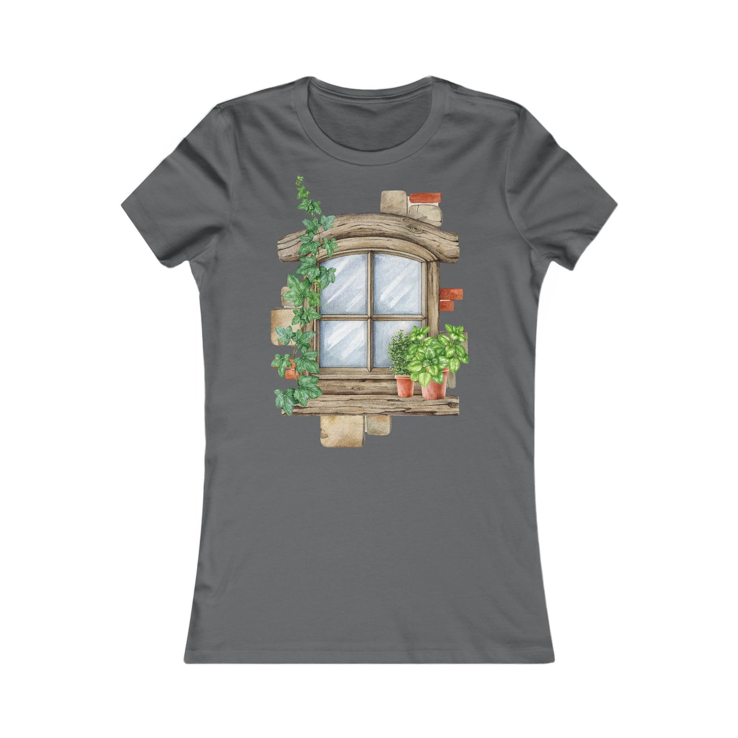 Women's Tee - Charming Floral Window Casual Fashion Top, Perfect Gift for Her