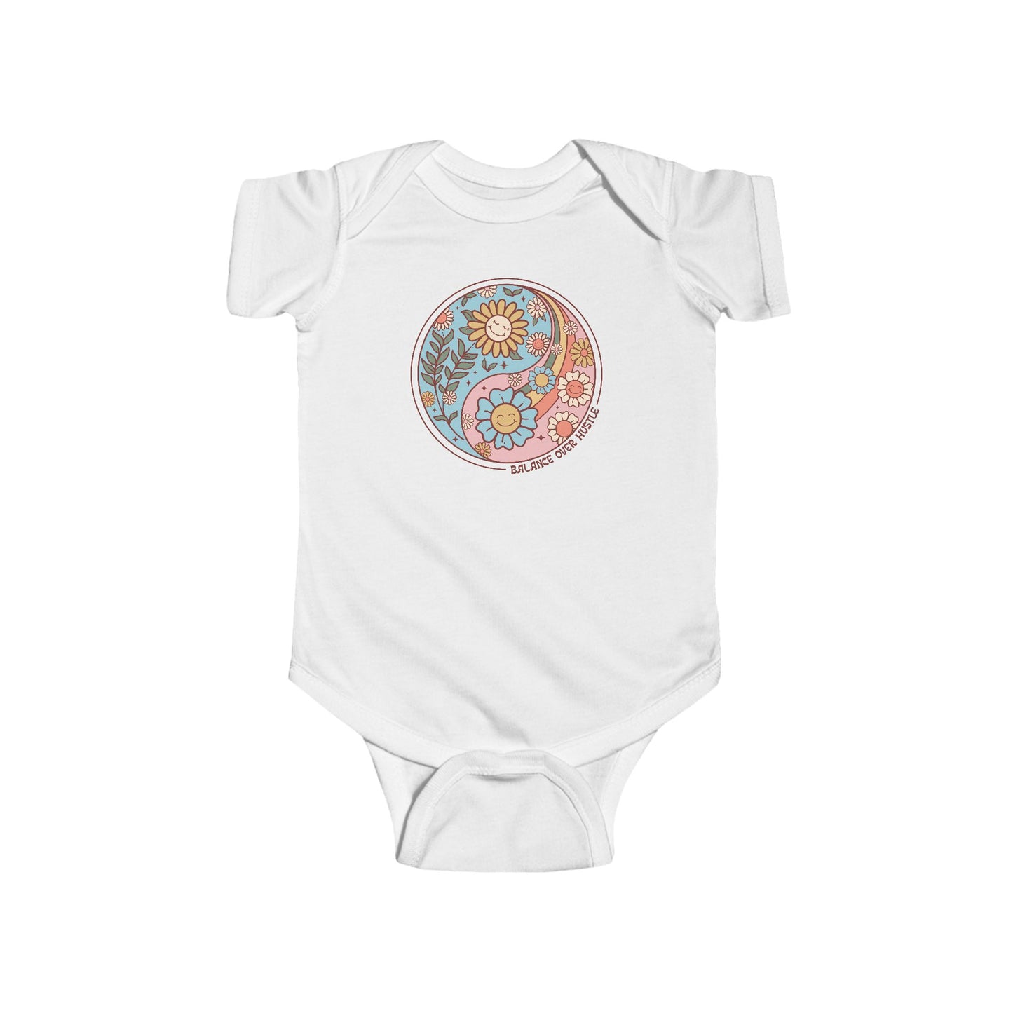 Floral Yin Yang Baby Bodysuit | Cute Newborn Baby Shower Gift