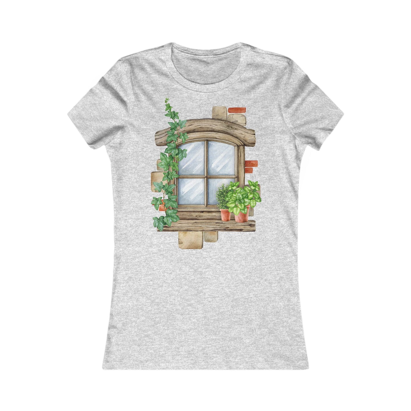 Women's Tee - Charming Floral Window Casual Fashion Top, Perfect Gift for Her