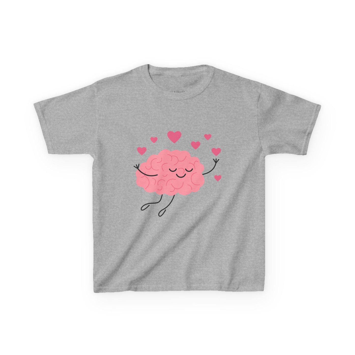 Brain Heart Kids T-Shirt | Cute Funny Birthday Gift