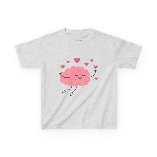Brain Heart Kids T-Shirt | Cute Funny Birthday Gift