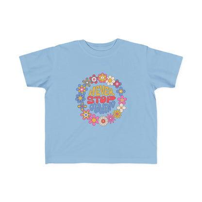Toddler Tee Flower Power - Never Stop Growing, Cute Kids Shirt