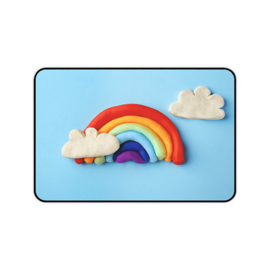 Rainbow Playdough Desk Mat | Colorful Office Decor Gift