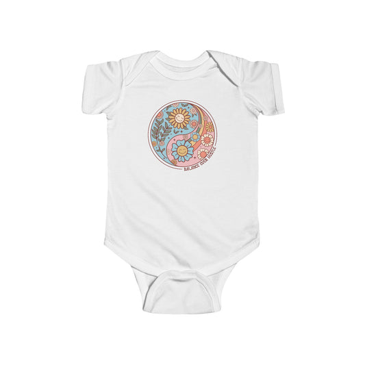 Floral Yin Yang Baby Bodysuit | Cute Newborn Baby Shower Gift