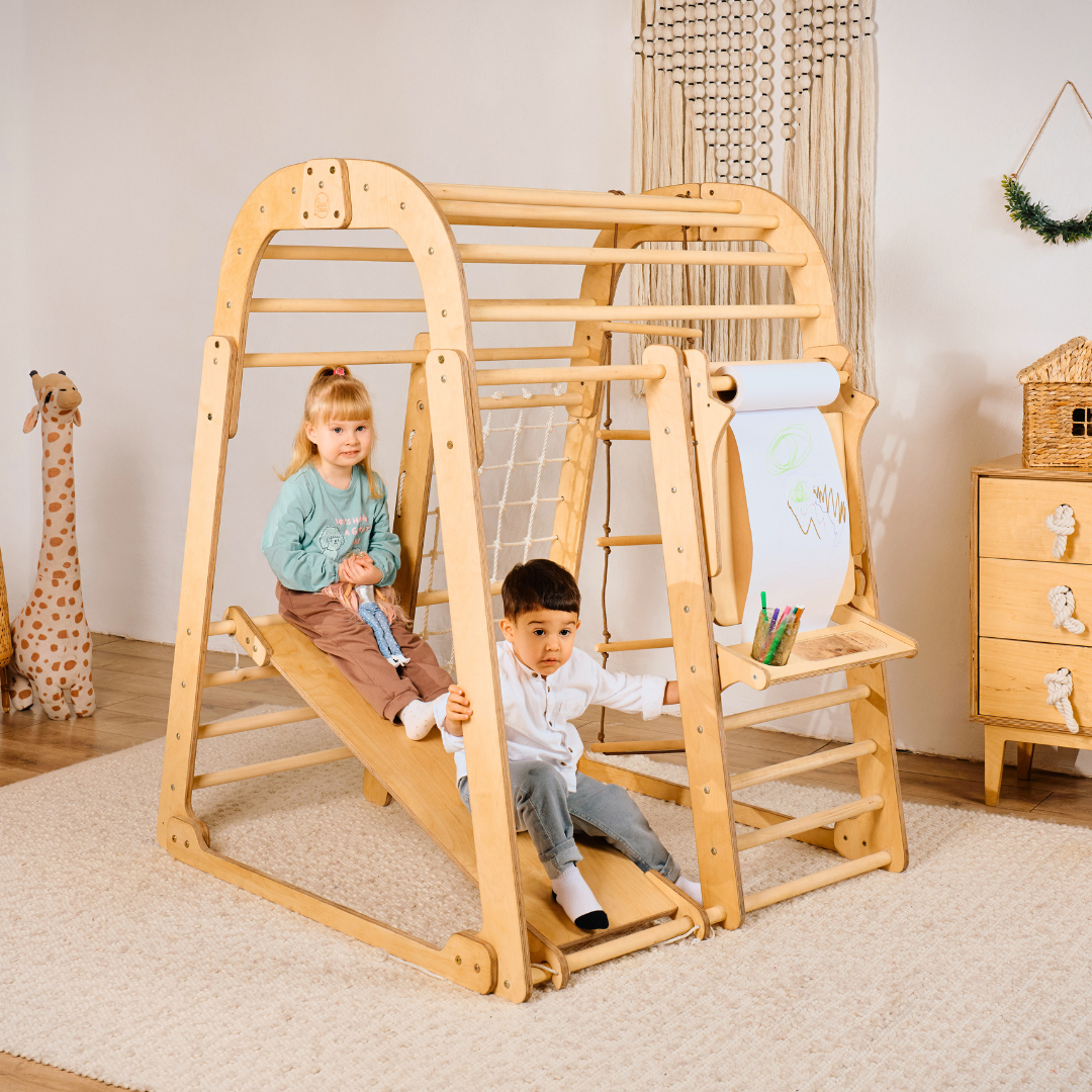 7in1 Indoor Playground for Toddlers: Playground + Swings Set + Slide Board + Art Set-2