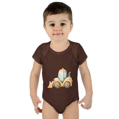 Construction Tractor Baby Bodysuit | Cute Infant Onesie