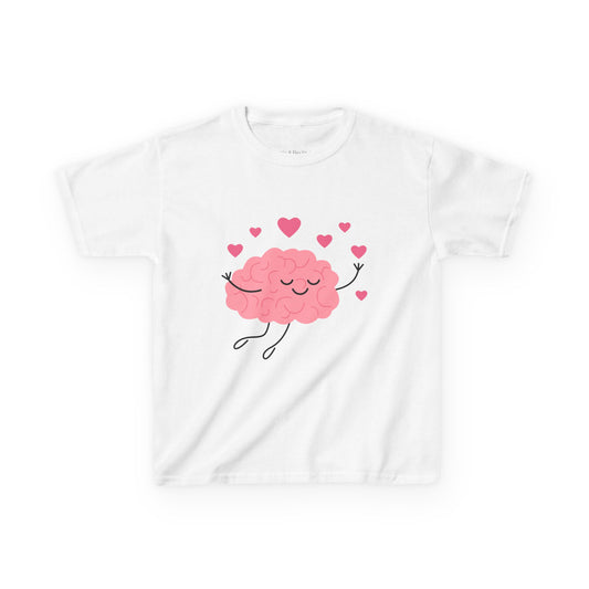 Brain Heart Kids T-Shirt | Cute Funny Birthday Gift