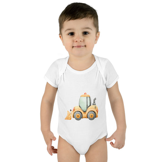 Construction Tractor Baby Bodysuit | Cute Infant Onesie