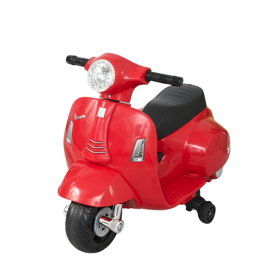 Licensed Vespa Kids Electric Ride-On Motorcycle 6V Battery - Ages 18-36 Months | Red